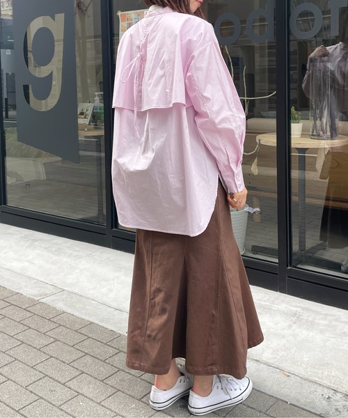 StyleSea（スタイルシー）の「フライヨークブラウス（シャツ/ブラウス・レディース・ホワイト/ライトブルー/ブラック/ピンク/クリーム/ライトオリーブ/ネイビー×ホワイト/ホワイト×ブルー・MEDIUM）」の12枚目の写真