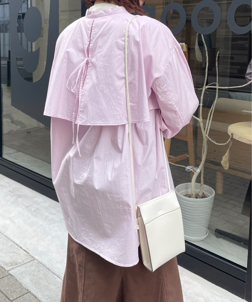 StyleSea（スタイルシー）の「フライヨークブラウス（シャツ/ブラウス・レディース・ホワイト/ライトブルー/ブラック/ピンク/クリーム/ライトオリーブ/ネイビー×ホワイト/ホワイト×ブルー・MEDIUM）」の11枚目の写真