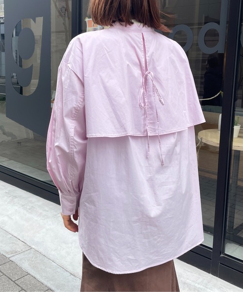 StyleSea（スタイルシー）の「フライヨークブラウス（シャツ/ブラウス・レディース・ホワイト/ライトブルー/ブラック/ピンク/クリーム/ライトオリーブ/ネイビー×ホワイト/ホワイト×ブルー・MEDIUM）」の10枚目の写真