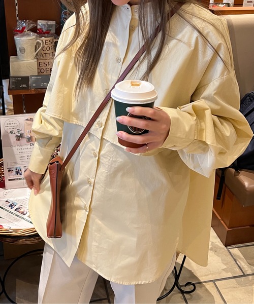 StyleSea（スタイルシー）の「フライヨークブラウス（シャツ/ブラウス・レディース・ホワイト/ライトブルー/ブラック/ピンク/クリーム/ライトオリーブ/ネイビー×ホワイト/ホワイト×ブルー・MEDIUM）」の19枚目の写真