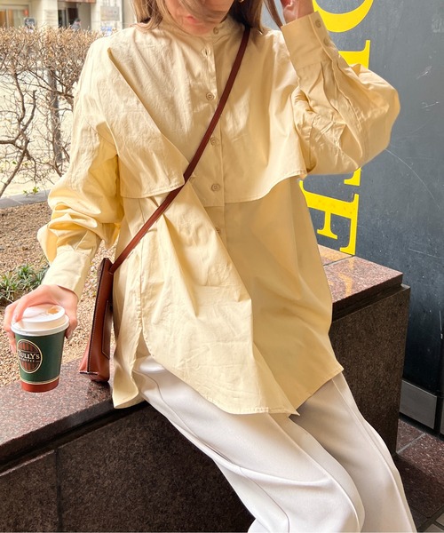 StyleSea（スタイルシー）の「フライヨークブラウス（シャツ/ブラウス・レディース・ホワイト/ライトブルー/ブラック/ピンク/クリーム/ライトオリーブ/ネイビー×ホワイト/ホワイト×ブルー・MEDIUM）」の22枚目の写真