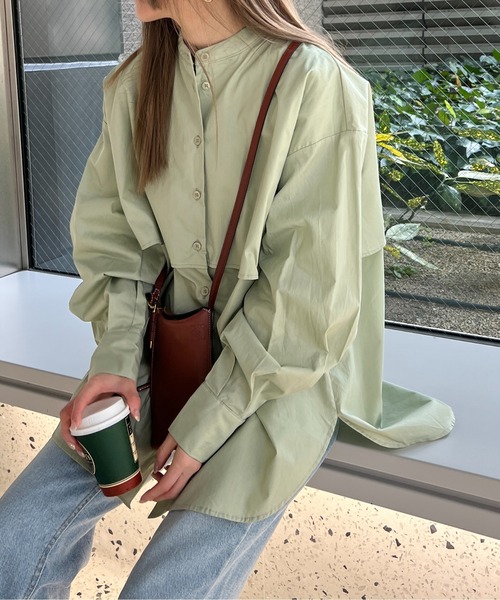 StyleSea（スタイルシー）の「フライヨークブラウス（シャツ/ブラウス・レディース・ホワイト/ライトブルー/ブラック/ピンク/クリーム/ライトオリーブ/ネイビー×ホワイト/ホワイト×ブルー・MEDIUM）」の14枚目の写真