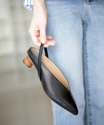 SESTO | ウッド巻き円柱ミニヒールのVカットバックストラップサンダル(サンダル)