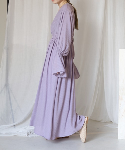 Bab（バブ）の「インナー付きレイヤードエアリーワンピース（ワンピース・レディース・アイボリー/ラベンダー/ピンクベージュ・M）」の10枚目の写真