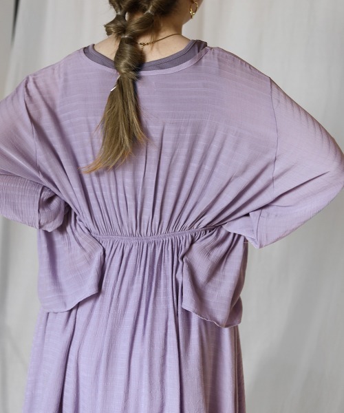 Bab（バブ）の「インナー付きレイヤードエアリーワンピース（ワンピース・レディース・アイボリー/ラベンダー/ピンクベージュ・M）」の11枚目の写真