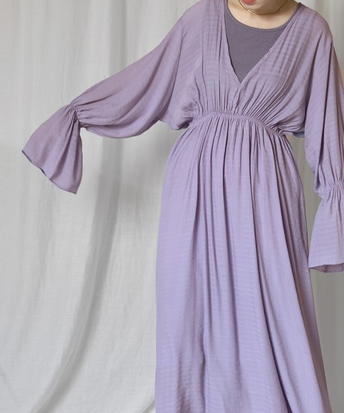 Bab（バブ）の「インナー付きレイヤードエアリーワンピース（ワンピース・レディース・アイボリー/ラベンダー/ピンクベージュ・M）」の12枚目の写真