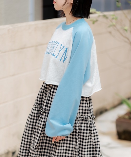 DuKKah（デュカ）の「Dukkah/【低身長向け】ラグランショートスウェット（スウェット・レディース・レッド/スミクロ/サックスブルー・X-SMALL）」の9枚目の写真