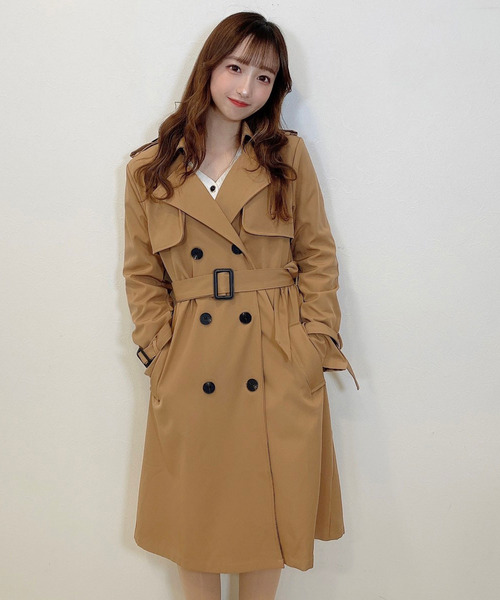 titty＆Co. PETIT（ティティアンドコープティ）の「【titty&Co.PETIT】スタンダードトレンチコート（トレンチコート・レディース・ベージュ/ブラック・SMALL/MEDIUM）」の2枚目の写真