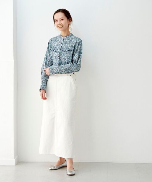 le.coeur blanc（ルクールブラン）の「リバティ フリルブラウス（シャツ/ブラウス・レディース・ブルー系その他2/イエロー系その他・38）」の4枚目の写真