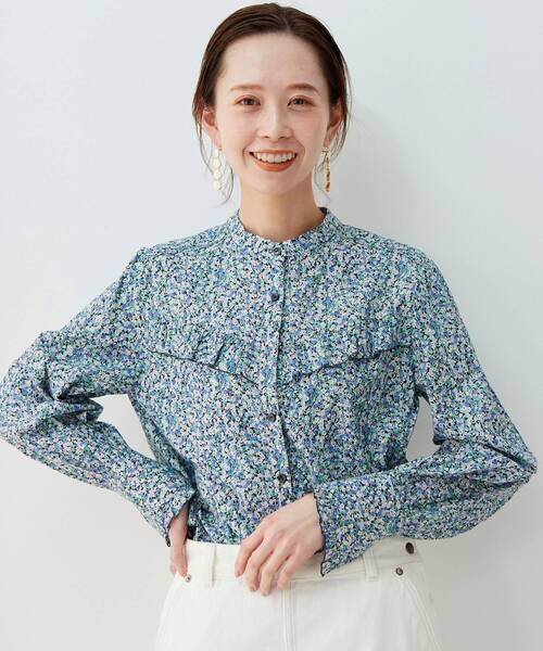 le.coeur blanc（ルクールブラン）の「リバティ フリルブラウス（シャツ/ブラウス・レディース・ブルー系その他2/イエロー系その他・38）」の5枚目の写真