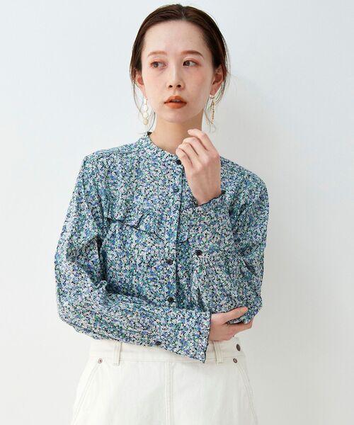 le.coeur blanc（ルクールブラン）の「リバティ フリルブラウス（シャツ/ブラウス・レディース・ブルー系その他2/イエロー系その他・38）」の6枚目の写真