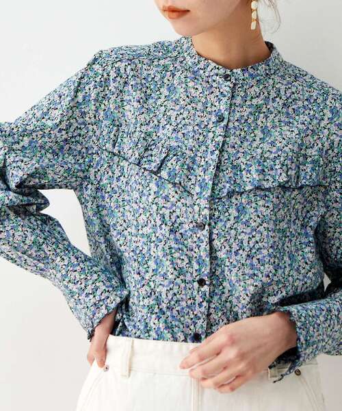 le.coeur blanc（ルクールブラン）の「リバティ フリルブラウス（シャツ/ブラウス・レディース・ブルー系その他2/イエロー系その他・38）」の10枚目の写真