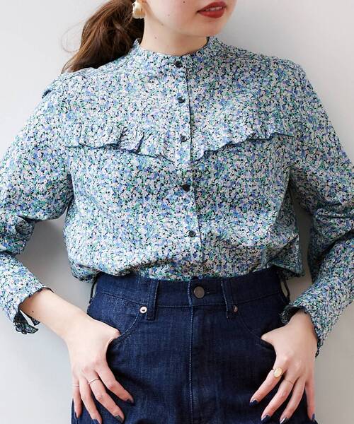 le.coeur blanc（ルクールブラン）の「リバティ フリルブラウス（シャツ/ブラウス・レディース・ブルー系その他2/イエロー系その他・38）」の16枚目の写真