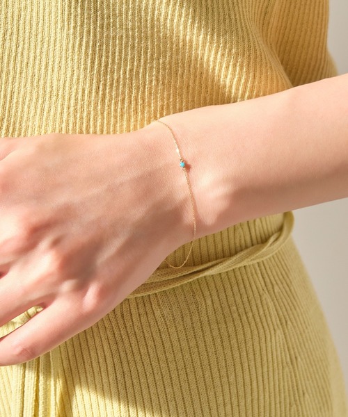 Phoebe（フィービィー）の「<ラストワン>【K10】プチストーンブレスレット/天然石/BOX付き（ブレスレット・レディース・ブルー/グリーン/クリア・FREE）」の4枚目の写真