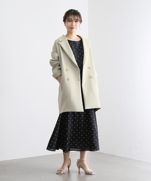 La TOTALITE（ラトータリテ）の「トリプルツイルミドルコート（その他アウター・レディース・ブラック/ピンク/グリーン・38/36）」の4枚目の写真
