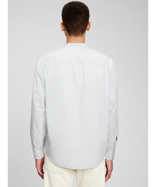 GAP（ギャップ）の「ポプリン バンドカラーシャツ（シャツ/ブラウス・メンズ・ホワイト/ライトグリーン/マルチ/アクア・S/M/L/XL/XS）」の8枚目の写真