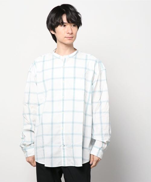 GAP（ギャップ）の「ポプリン バンドカラーシャツ（シャツ/ブラウス・メンズ・ホワイト/ライトグリーン/マルチ/アクア・S/M/L/XL/XS）」の11枚目の写真