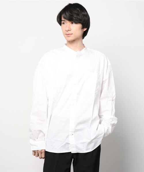 GAP（ギャップ）の「ポプリン バンドカラーシャツ（シャツ/ブラウス・メンズ・ホワイト/ライトグリーン/マルチ/アクア・S/M/L/XL/XS）」の10枚目の写真