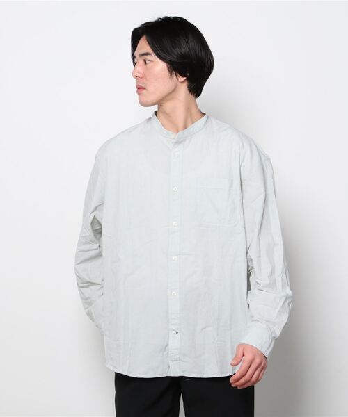 GAP（ギャップ）の「ポプリン バンドカラーシャツ（シャツ/ブラウス・メンズ・ホワイト/ライトグリーン/マルチ/アクア・S/M/L/XL/XS）」の9枚目の写真