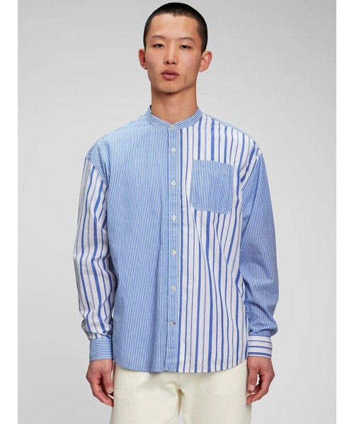 GAP（ギャップ）の「ポプリン バンドカラーシャツ（シャツ/ブラウス・メンズ・ホワイト/ライトグリーン/マルチ/アクア・S/M/L/XL/XS）」の16枚目の写真