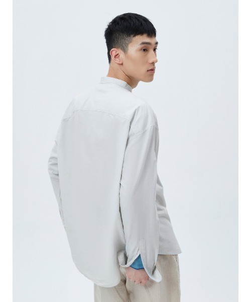 GAP（ギャップ）の「ポプリン バンドカラーシャツ（シャツ/ブラウス・メンズ・ホワイト/ライトグリーン/マルチ/アクア・S/M/L/XL/XS）」の14枚目の写真