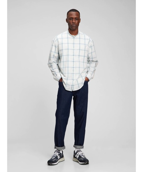GAP（ギャップ）の「ポプリン バンドカラーシャツ（シャツ/ブラウス・メンズ・ホワイト/ライトグリーン/マルチ/アクア・S/M/L/XL/XS）」の18枚目の写真