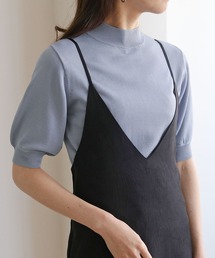 HER CLOSET | 【cheriella】イージーケアドライタッチプチハイネック5分袖無地ニット(ニット/セーター)