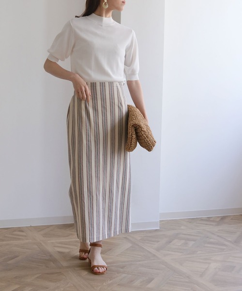 HER CLOSET（ハークローゼット）の「【cheriella】イージーケアドライタッチプチハイネック5分袖無地ニット（ニット/セーター・レディース・ホワイト/ブラック/ピンク/ブルー/スモークピンク/グレイッシュベージュ/レッド/ロイヤルブルー/グリーン・M）」の22枚目の写真