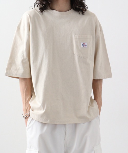 JEMORGAN(ジェーイーモーガン)の「JEMORGAN 天竺胸ポケ付き半袖ビッグT(Tシャツ/カットソー・メンズ・オフホワイト/ブラック/ベージュ/ネイビー/グリーン/ライトグレー/ピンク/シルバーグレー/サーモンピンク/カーキ/ベージュ系その他・M/L/XL)」の6枚目の写真
