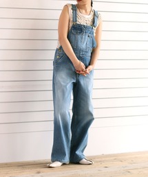 ロゴペイント デニムオーバーオール