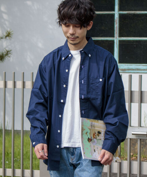 FREDY MAC（フレディーマック）の「【FREDYMAC/フレディマック】オーバーサイズシャツ ビッグシルエットボタンダウン（シャツ/ブラウス・メンズ・ネイビー/オフホワイト/ブラック系その他3/カーキ/ブルー系その他7・MEDIUM/LARGE）」の6枚目の写真