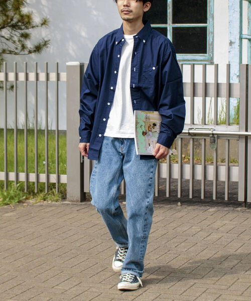 FREDY MAC（フレディーマック）の「【FREDYMAC/フレディマック】オーバーサイズシャツ ビッグシルエットボタンダウン（シャツ/ブラウス・メンズ・ネイビー/オフホワイト/ブラック系その他3/カーキ/ブルー系その他7・MEDIUM/LARGE）」の7枚目の写真