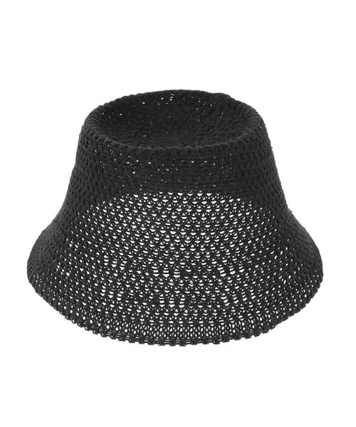 dazzlin（ダズリン）の「モノトーンアミアミバケットハット（ハット・レディース・オフホワイト/ブラック・FREE）」の4枚目の写真