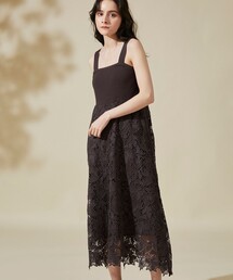 GRACE CLASS | ニットコンビレースワンピース(ワンピース)