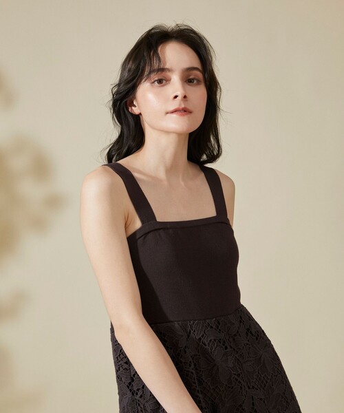 GRACE CLASS（グレースクラス）の「ニットコンビレースワンピース