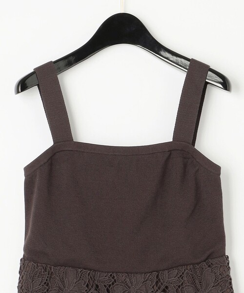 GRACE CLASS（グレースクラス）の「ニットコンビレースワンピース（ワンピース・レディース・ダークブラウン/キナリ・36）」の10枚目の写真