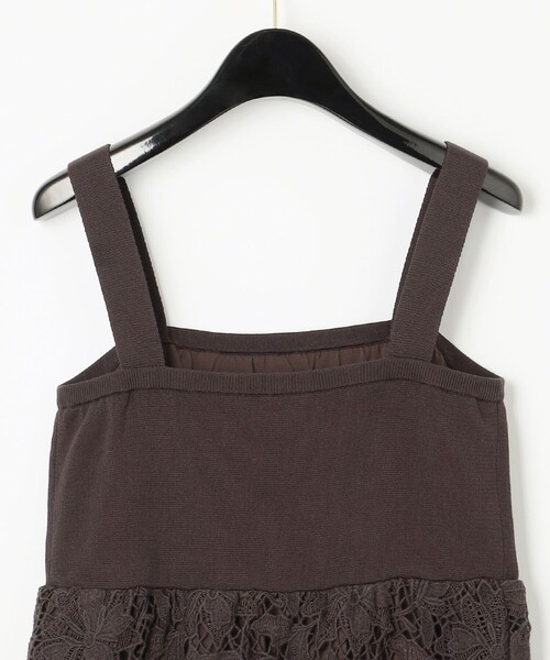 GRACE CLASS（グレースクラス）の「ニットコンビレースワンピース（ワンピース・レディース・ダークブラウン/キナリ・36）」の14枚目の写真