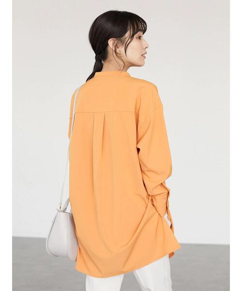 Green　Parks（グリーンパークス）の「楽シャツ ヒヨクボタンチュニック（シャツ/ブラウス・レディース・オレンジ/ライトグリーン/オフホワイト/チャコールグレー・FREE）」の16枚目の写真