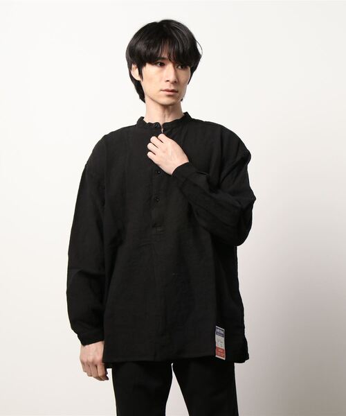 VETRA（ベトラ）の「VETRA | ライトリネン プルオーバーシャツ MEN（シャツ/ブラウス・メンズ・ブラック/ネイビー・44/42）」の15枚目の写真