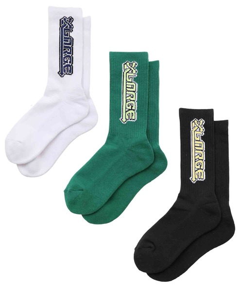 XLARGE（エクストララージ）の「ARROW LETTERING SOCKS（ソックス/靴下・メンズ・ホワイト/ブラック/グリーン・ONE SIZE）」の12枚目の写真