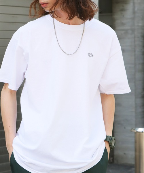 FRUIT OF THE LOOM（フルーツオブザルーム）の「FRUIT OF THE LOOM×ROOPTOKYO/フルーツオブザルーム×ループトウキョウ ワンポイントワッペンS/S Tee Tシャツ 2026年春夏（Tシャツ/カットソー・メンズ・ホワイト/ブラック/ブラック系1/ホワイト系1/ホワイト×パープル/ブラック×グリーン・S/M/L/XL）」の21枚目の写真