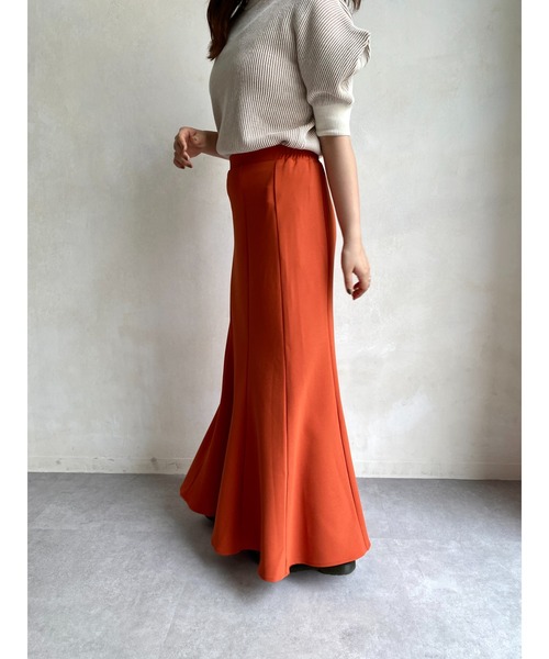 CPCM（シーピーシーエム）の「カットジョーゼットマーメイドラインスカート（スカート・レディース・アイボリー/ブラック/グリーン/イエロー/オレンジ・FREE）」の13枚目の写真