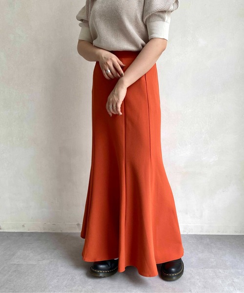 CPCM（シーピーシーエム）の「カットジョーゼットマーメイドラインスカート（スカート・レディース・アイボリー/ブラック/グリーン/イエロー/オレンジ・FREE）」の7枚目の写真