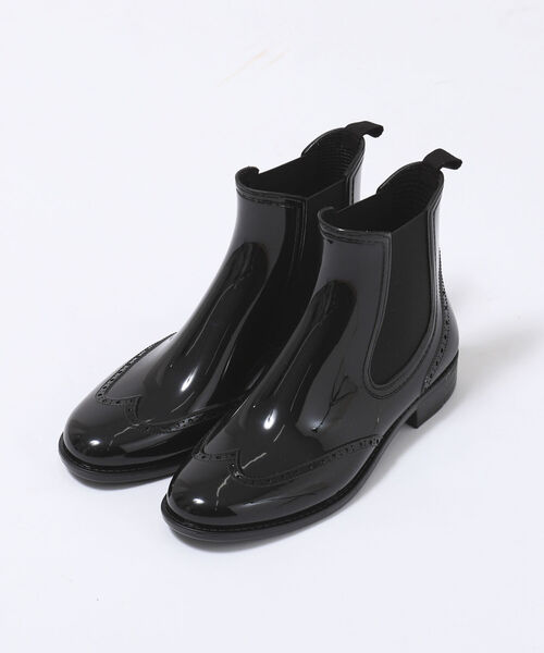 Traditional Weatherwear(トラディショナルウェザーウェア)の「【TRADITIONAL WEATHERWEAR/トラディショナル ウェザーウェア】SIDE GORE WINGTIP RAIN BOOTS(レインシューズ・レディース・ブラック・38/36/37)」の4枚目の写真