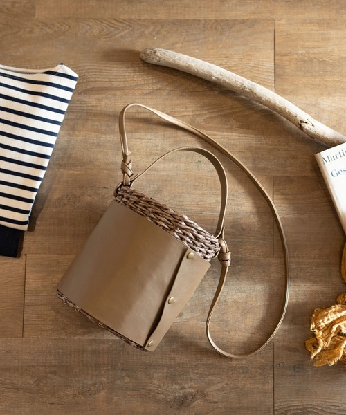  MAKE UP（メイクアップ）の「MAKE UP 軽量PEラウンド 2wayミニトートバッグ/かごバッグ(巾着付)（トートバッグ・レディース・ブラック/ブラウン・FREE）」の14枚目の写真