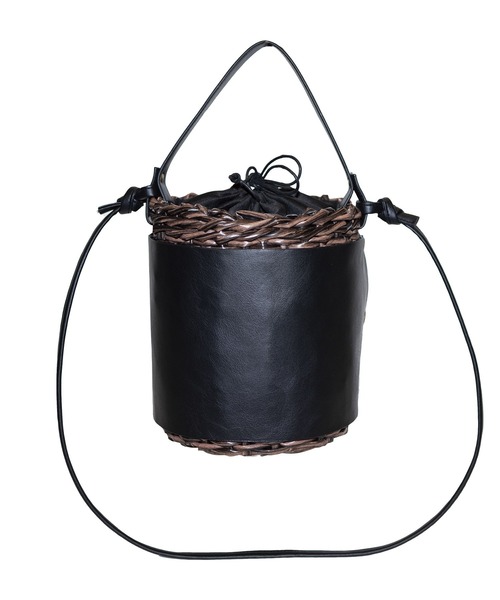  MAKE UP（メイクアップ）の「MAKE UP 軽量PEラウンド 2wayミニトートバッグ/かごバッグ(巾着付)（トートバッグ・レディース・ブラック/ブラウン・FREE）」の3枚目の写真