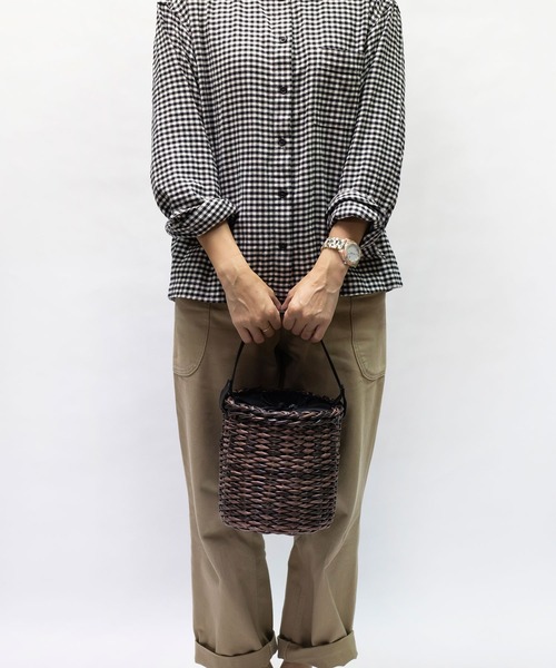  MAKE UP（メイクアップ）の「MAKE UP 軽量PEラウンド 2wayミニトートバッグ/かごバッグ(巾着付)（トートバッグ・レディース・ブラック/ブラウン・FREE）」の10枚目の写真