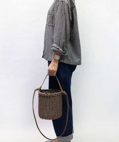  MAKE UP（メイクアップ）の「MAKE UP 軽量PEラウンド 2wayミニトートバッグ/かごバッグ(巾着付)（トートバッグ・レディース・ブラック/ブラウン・FREE）」の20枚目の写真