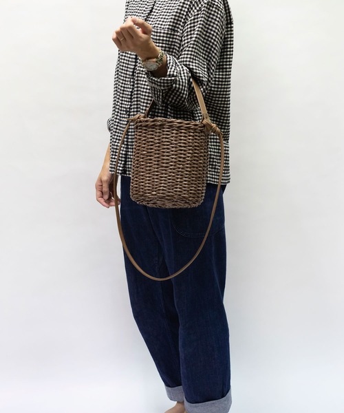  MAKE UP（メイクアップ）の「MAKE UP 軽量PEラウンド 2wayミニトートバッグ/かごバッグ(巾着付)（トートバッグ・レディース・ブラック/ブラウン・FREE）」の21枚目の写真