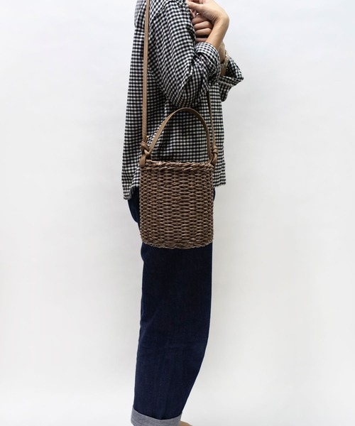  MAKE UP（メイクアップ）の「MAKE UP 軽量PEラウンド 2wayミニトートバッグ/かごバッグ(巾着付)（トートバッグ・レディース・ブラック/ブラウン・FREE）」の22枚目の写真